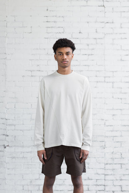 Seamed Long Sleeve T Shirt - Bone