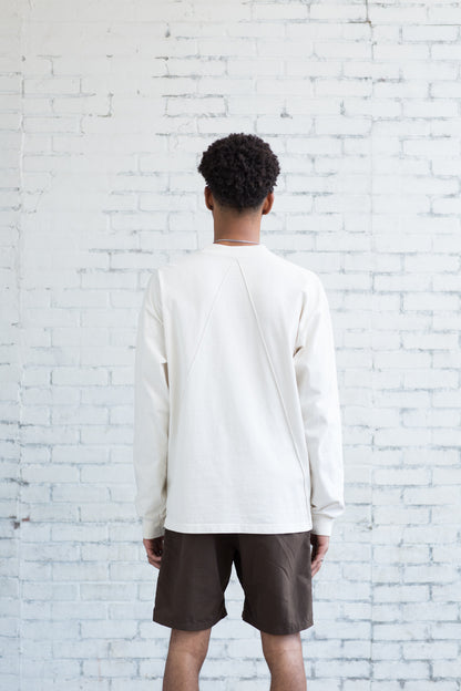 Seamed Long Sleeve T Shirt - Bone